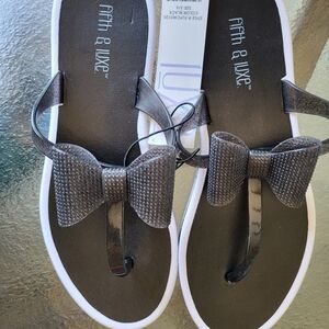 Women's Black Bow Sandals